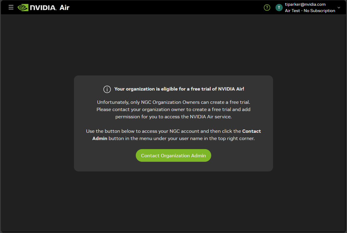 Contact admin to start free trial