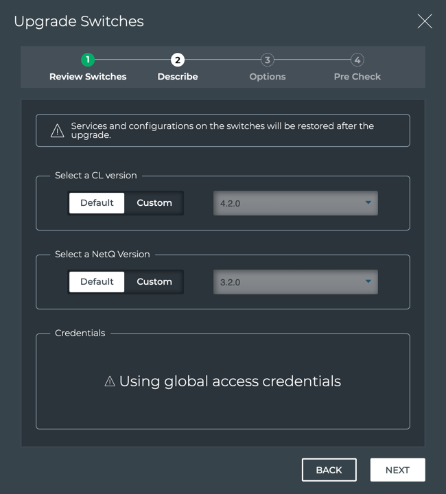 Default CL Version Selected