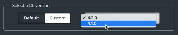 Custom CL Version Selected