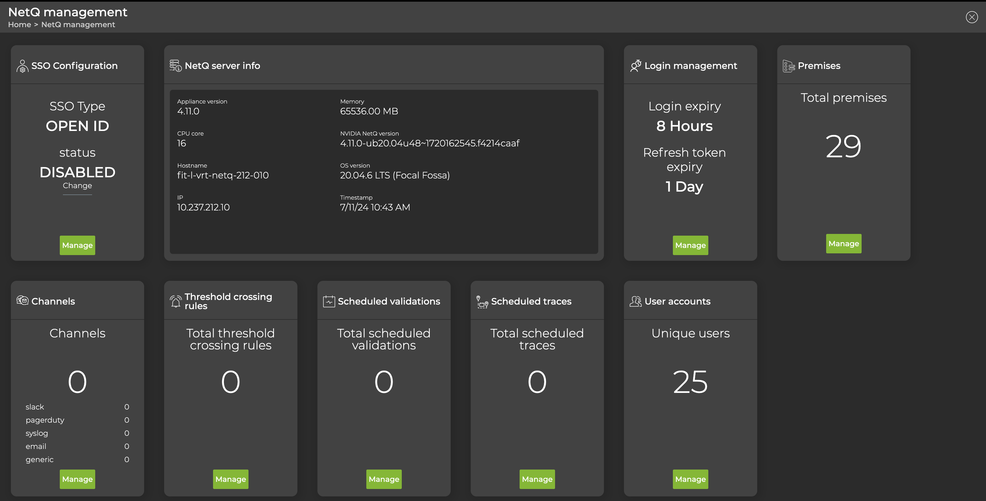 netq management dashboard