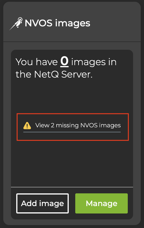 nvos images card with link to view missing images