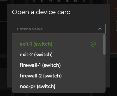 dropdown displaying switches