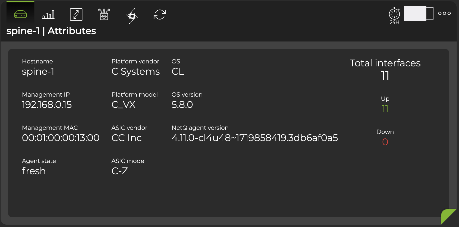 large switch card displaying attributes